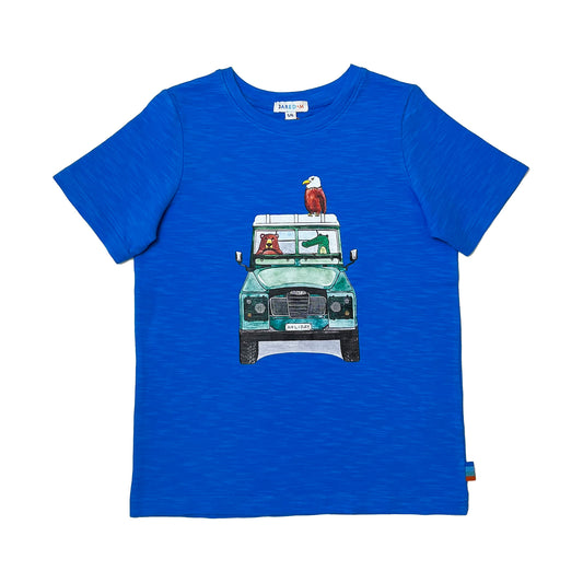 Boy's SS Crew Neck Tee with Animal on Road Trip Print - My Little J