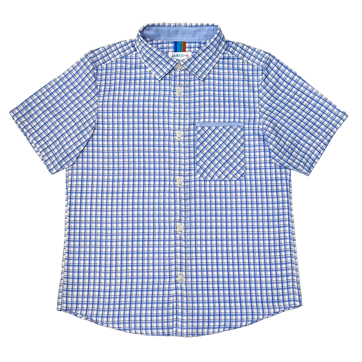 Boy's SS Spread Collar Check Shirt