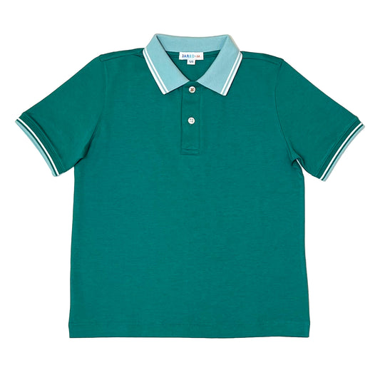 Boy's SS Flat Knit Tipping Collar Polo - My Little J