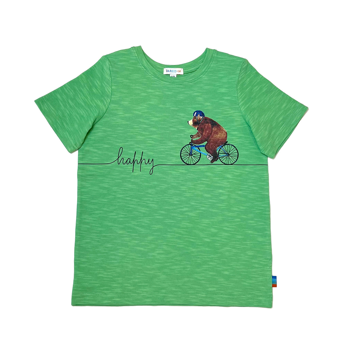 Girl's SS Crew Neck Tee with cycling Bear Print - My Little J