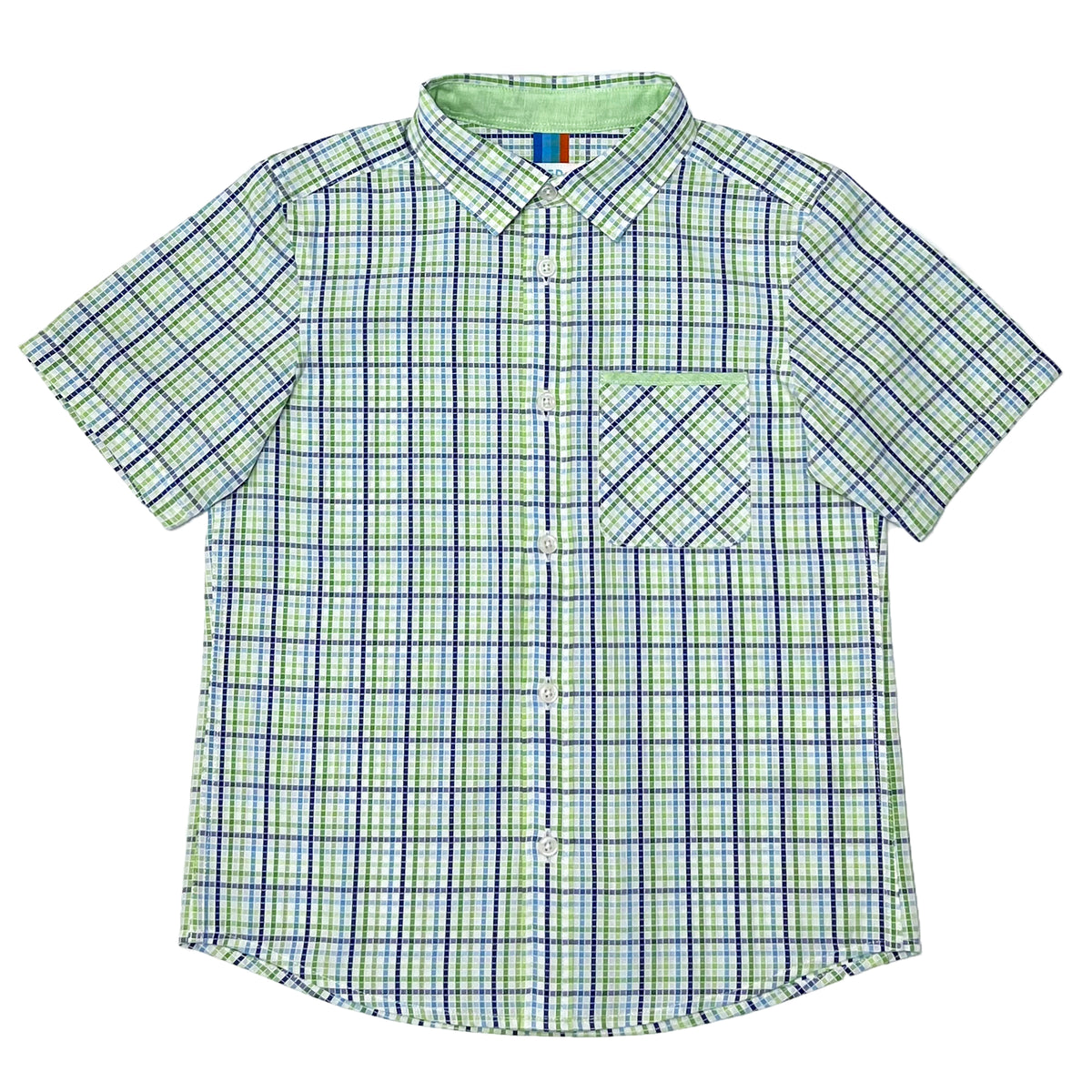 Boy's SS Spread Collar Check Shirt