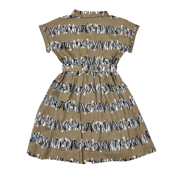Girl's SS Woven Shirt Dress with Belt Scribble
