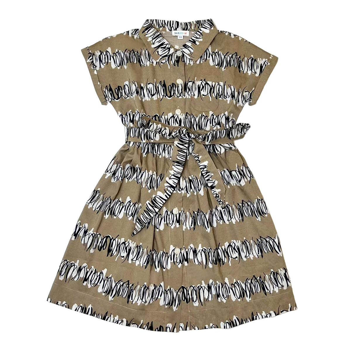 Girl's SS Woven Shirt Dress with Belt Scribble - My Little J