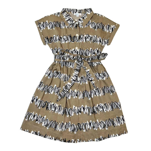 Girl's SS Woven Shirt Dress with Belt Scribble - My Little J