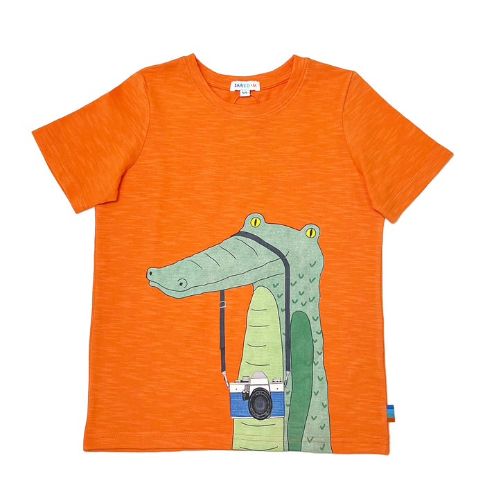 Boy's SS Crew Neck Tee with Crocodile Print - My Little J