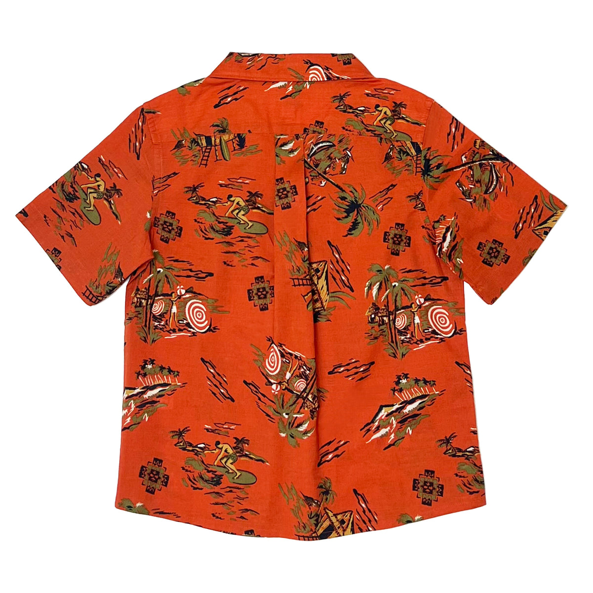Boy's SS Camp Collar Print Shirt
