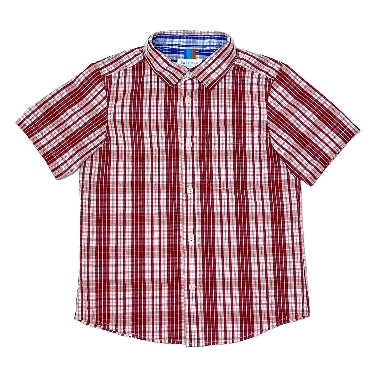Boy's SS Spread Collar Seersucker Check shirt