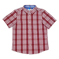 Boy's SS Spread Collar Seersucker Check shirt