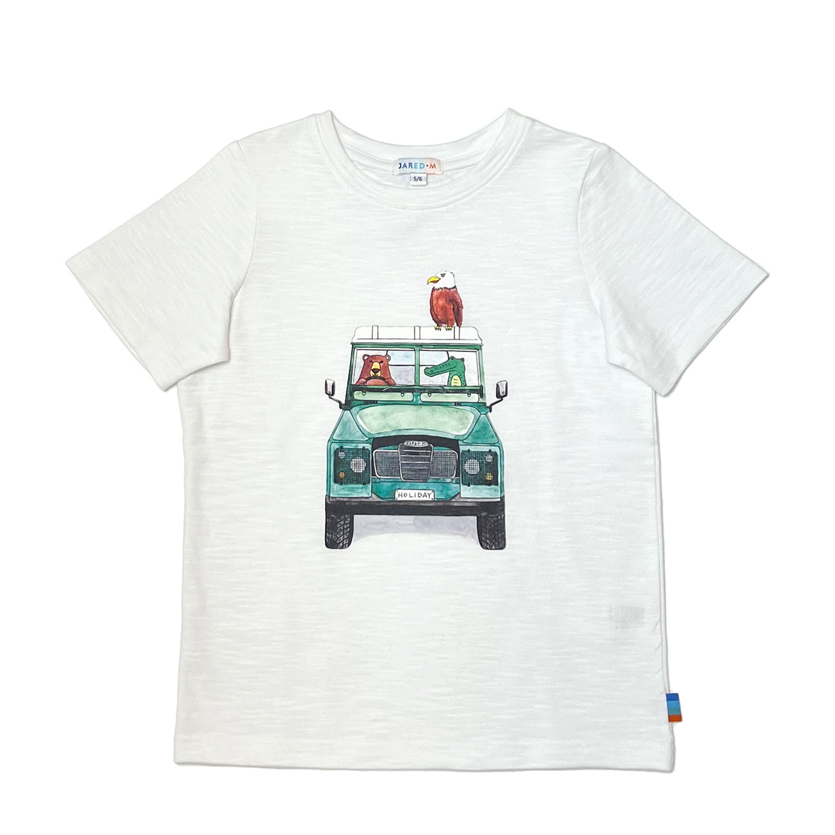 Boy's SS Crew Neck Tee with Animal on Road Trip Print - My Little J