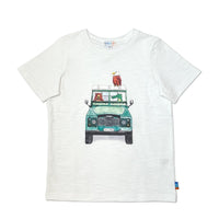 Boy's SS Crew Neck Tee with Animal on Road Trip Print