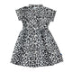 Girl's SS Woven Shirt Dress with Belt B/W Leopard