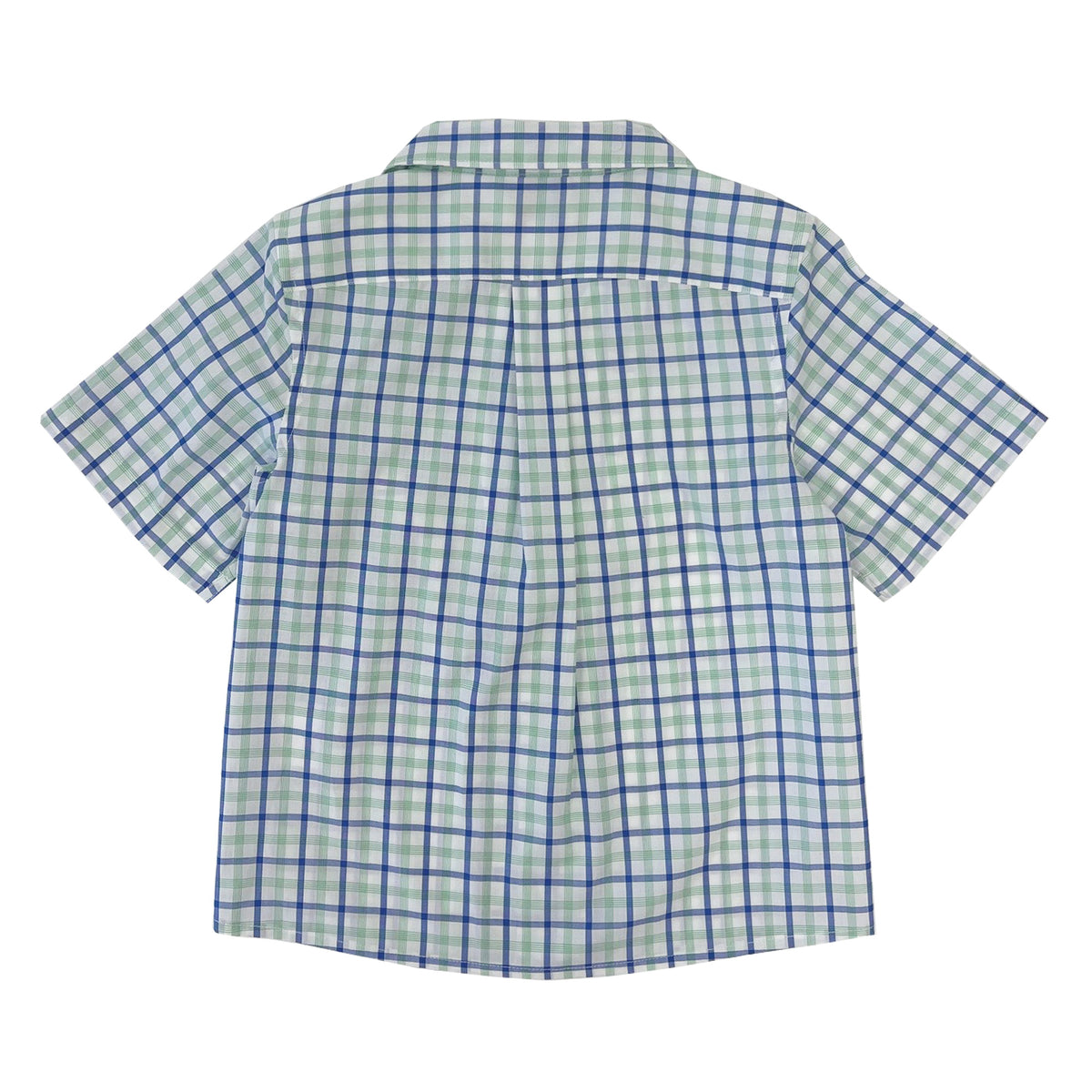 Boy's SS Camp Collar Plaid shirt