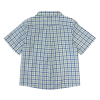Boy's SS Camp Collar Plaid shirt