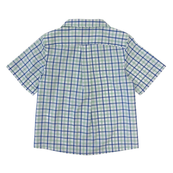 Boy's SS Camp Collar Plaid shirt