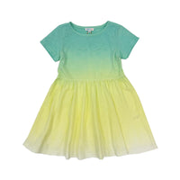 Girl's SS Knit  Dip dye Dress