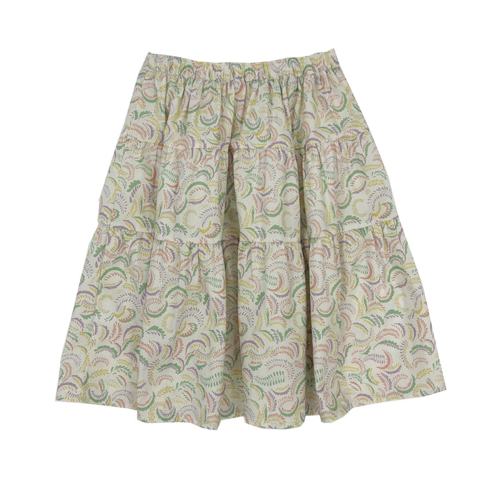 Girl's Feather Print Midi skirt