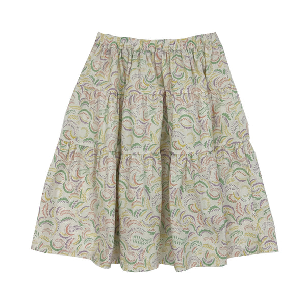 Girl's Feather Print Midi skirt