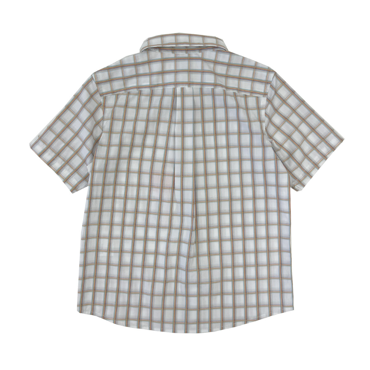 Boy's SS Spread Collar Plaid shirt