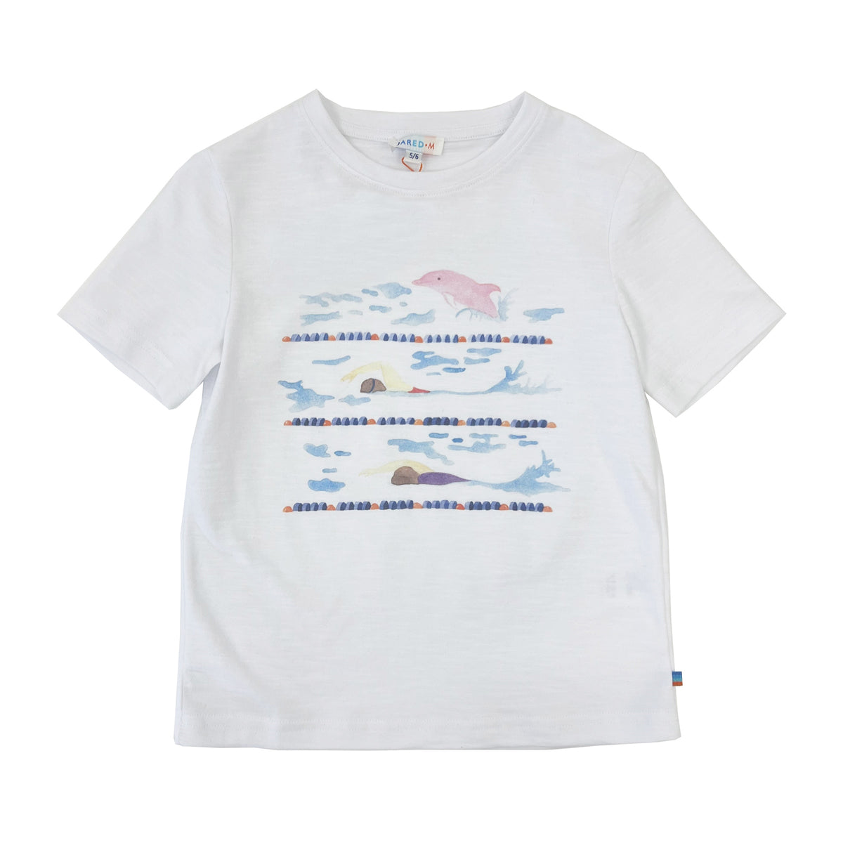 Girl's SS Crew Neck Swimming Dolphins Tee