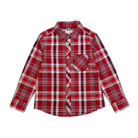 Boy's LS Spread Collar  Red Color Plaid Shirt - My Little J