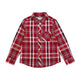 Boy's LS Spread Collar  Red Color Plaid Shirt - My Little J