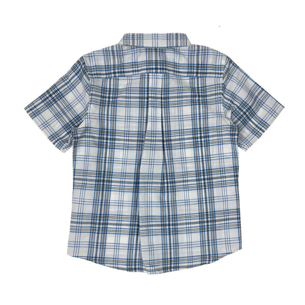 Boys SS Spread Collar Shirt - Azure - My Little J